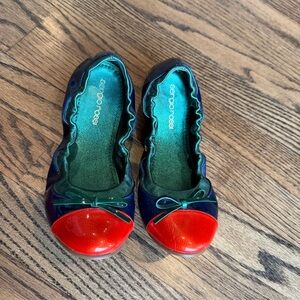 Sergio Rossi Patent Leather Colorblock Pattern Ballet Flats (Size EU 36)